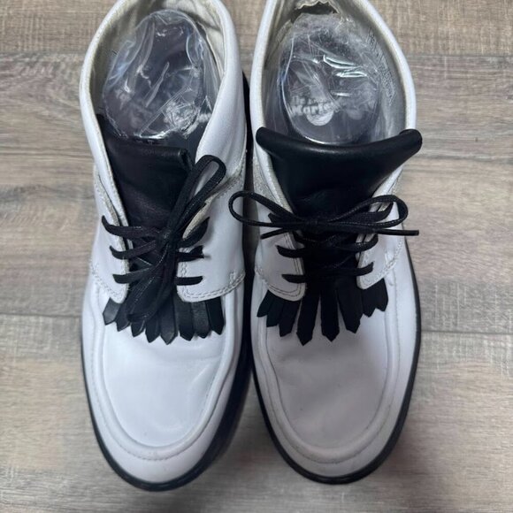 Dr. Martens Jemima Aunt Sally White/Black Leather Chukka Boot Women's Size 8 - Picture 2 of 7